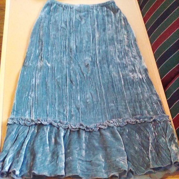 Jupe velours bleue - Picture 1 of 3